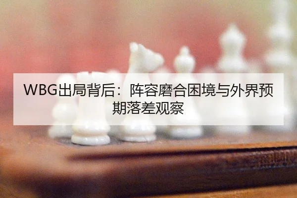 WBG出局背后：阵容磨合困境与外界预期落差观察